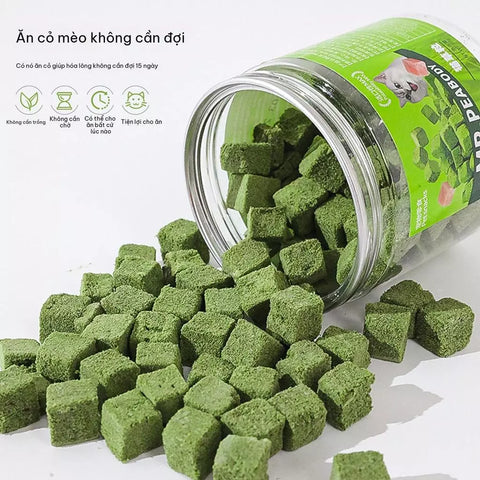 Freeze Dried Cat Grass Cubes  Hairball Support And Digestive Fiber 60gm