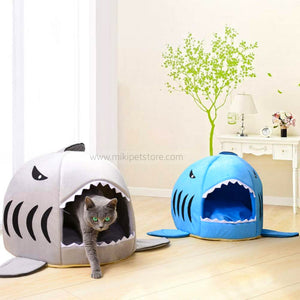 Shark Shape Cat and Puppy House Bed 50 cm