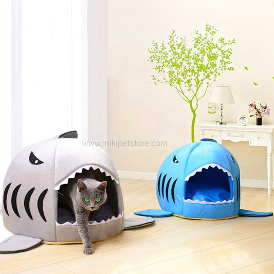 Shark Shape Cat and Puppy House and Bed