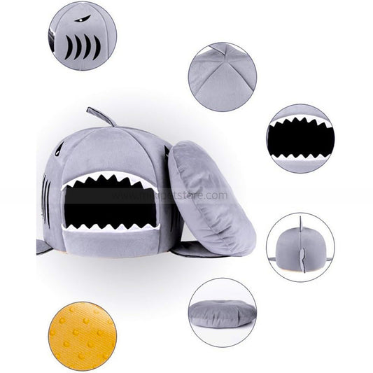 Shark Shape Cat and Puppy House and Bed