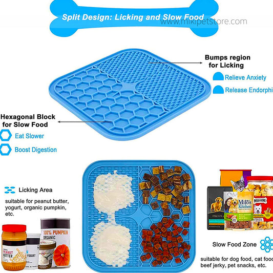 Connfiton Slow Feeder Dog Lick Mat – Suction Pad for Bathing & Grooming