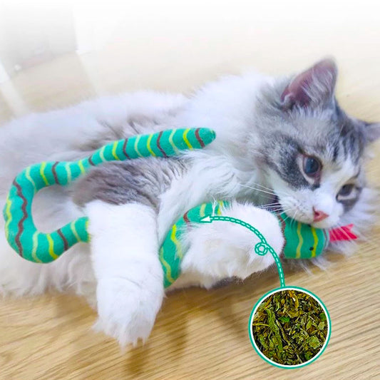 Funny Fashion Catnip Plush Greedy Snake Interactive Cat Toy