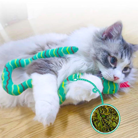 Funny Fashion Catnip Plush Greedy Snake Interactive Cat Toy