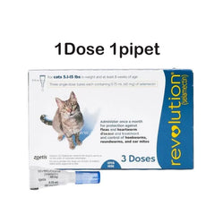 Revolution Spot On For Cats 45mg Treatment for Fleas And Ear Mites for CATS & KITTENS (1 Pipe 5.1-15lbs  2.6-7.5kg)
