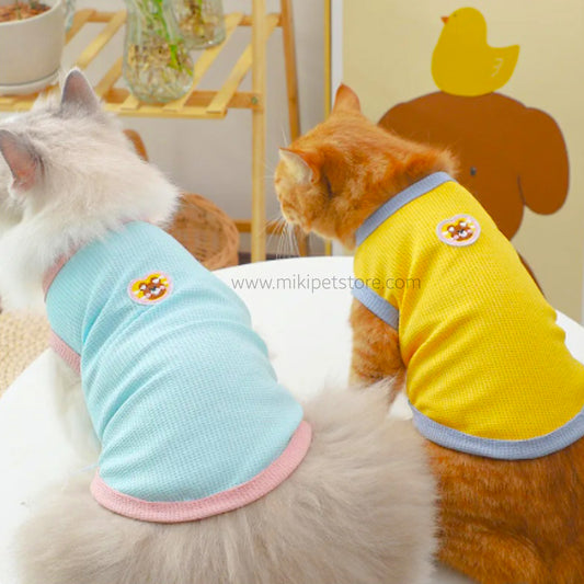 New summer thin orange cat puppet cat clothes breathable vest pet clothes teddy bichon dog clothes