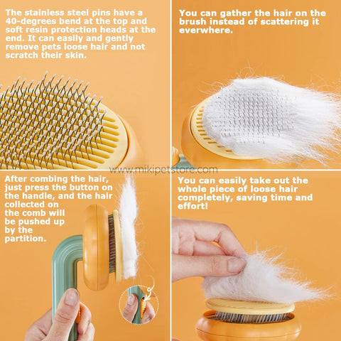 Cute Shell Comb Pain Free Pin Bristles Pumpkin Design Brush