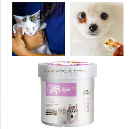 Pet Tearstain Remover Wipes  - Cat & Dog Eye Wipes for Cleaning