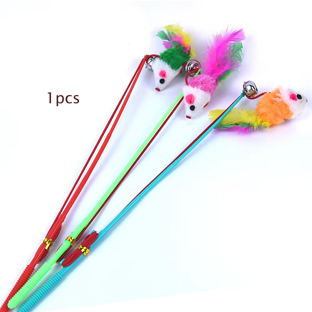 Cat Teaser  Toy – Mouse with Feather & Bell