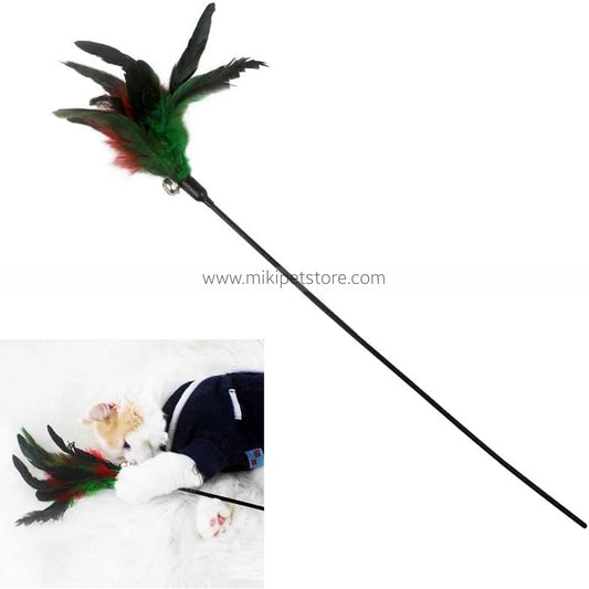 Interactive Cat Teaser Stick – Plastic Pole with Feather for Playful Cats