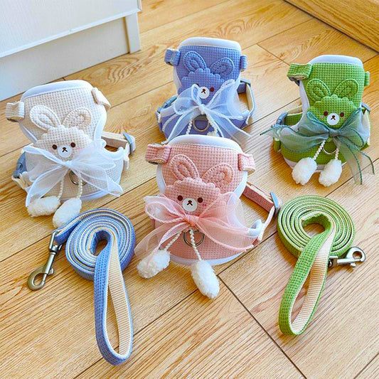 Bear Cat Harness and Leash Set Vest Style Harness for Small Dogs Cats