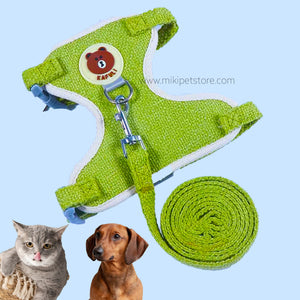 Adjustable Cartoon Bear Harness and Leash Set