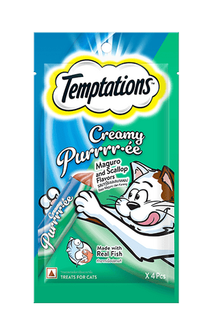 Temptations Creamy Cat Treats with Maguro & Scallop Flavor