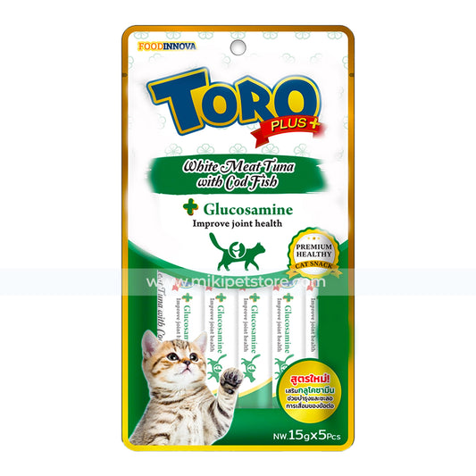 Toro Plus Cat Treat White Meat Tuna with Cod Fish 15g x 5pcs,toro plus Joint Health