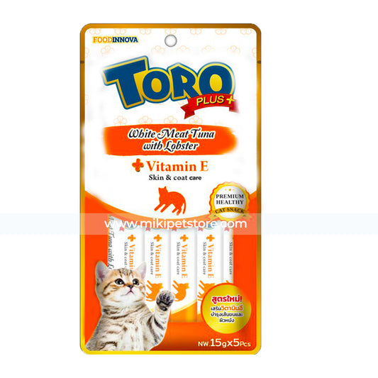 Toro Plus+ White Meat Tuna with Lobster 15g (5pcs), toro plus skin and coat care