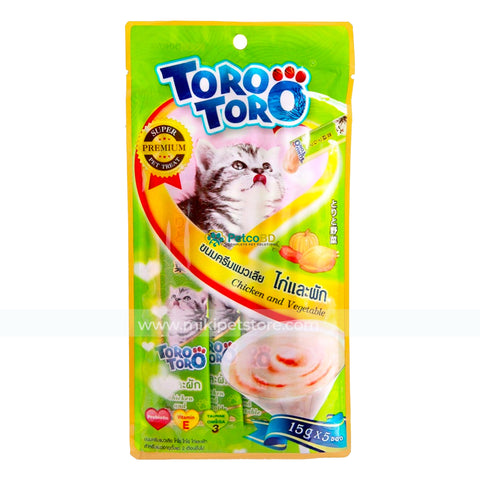 Toro Toro Likable Creamy Treat for Cat Chicken and Vegetable (15gx5pcs)