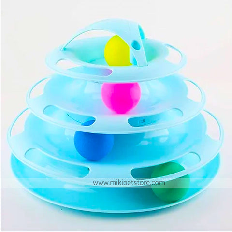 Crazy Spin Chase Cat Tower Toy Interactive Moving Play Disk