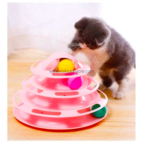 Crazy Spin Chase Cat Tower Toy Interactive Moving Play Disk