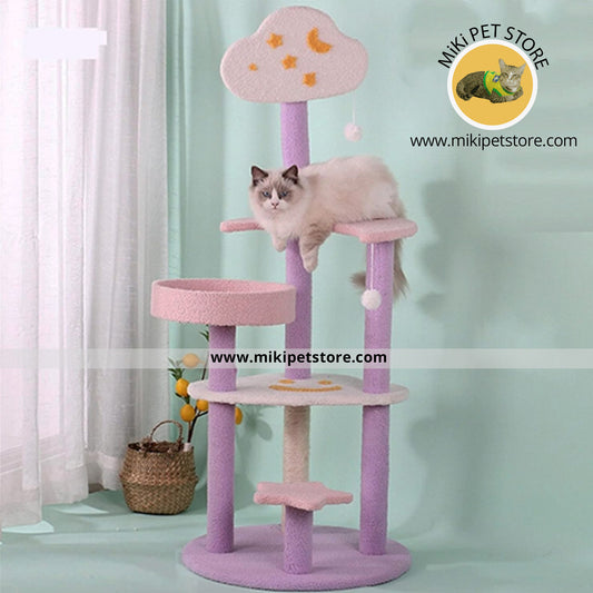 Deluxe Cat Tree Tower with Scratching Posts and Climbing Platform