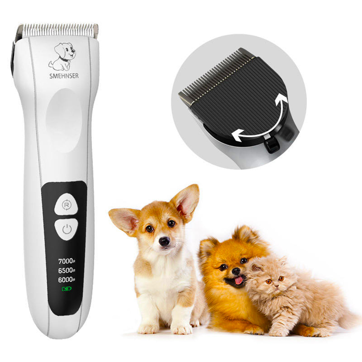 Low Noise Ceramic Automatic Portable USB Rechargeable Electric Cordless Small Grooming Trimmer for Dog & Cat