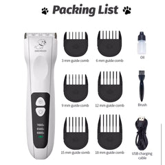 Low Noise Ceramic Automatic Portable USB Rechargeable Electric Cordless Small Grooming Trimmer for Dog & Cat