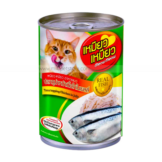Meow Meow Canned Tuna Topping Chicken In Jelly 400gm