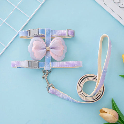 Elegant Butterfly Adjustable Cat Walking Harness and Leash