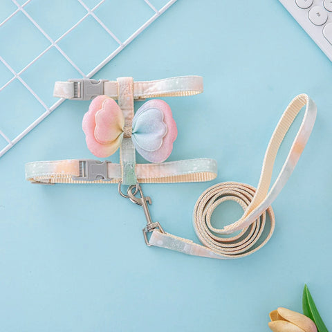 Elegant Butterfly Adjustable Cat Walking Harness and Leash