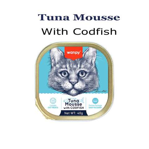 Wanpy Aluminum Cat Tray Tuna Mousse with Cod Fish 40gm