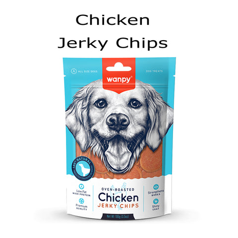Wanpy Oven Roasted Dog Treat Chicken Jerky Chips 100gm