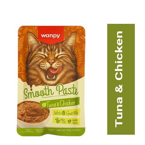 Wanpy Smooth Paste Pouch for Cats Tuna & Chicken 85gm