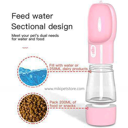 PawHydrate Portable Dog Water & food  Bottle – Leakproof Travel Drinking Fountain